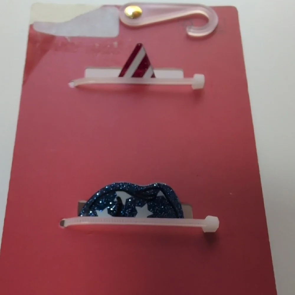 Piper K Patriotic Star and Hat Hair Clips - Red, Blue